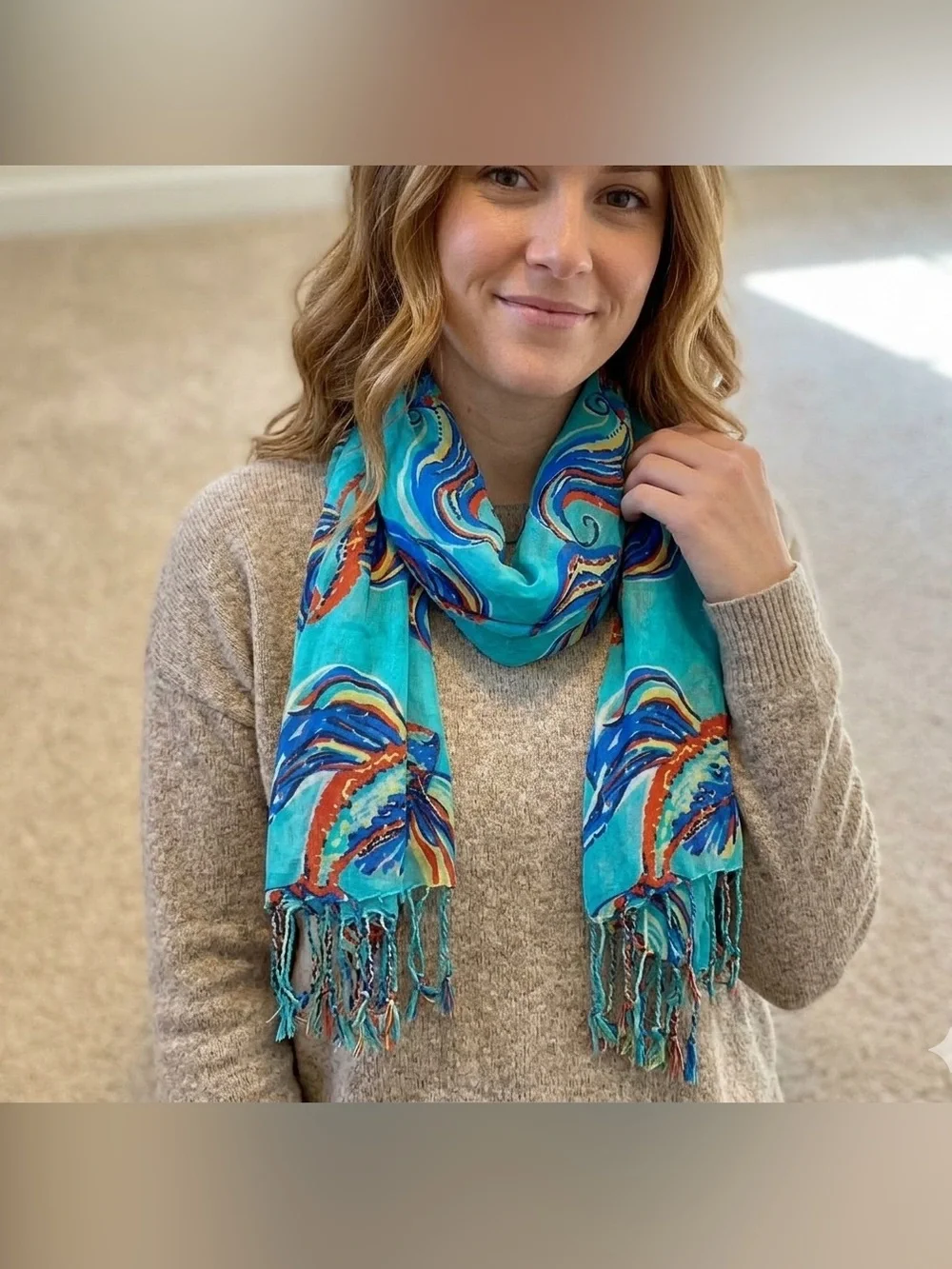 Lilly Pulitzer Vibrant Koi Pattern Scarf